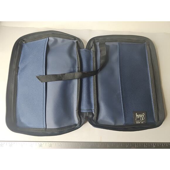 VTG Bible Gear Bible Cover Case Blue Zip Bookmark Pockets - Picture 9 of 16